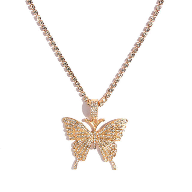 Crystal Butterfly Pendant & Necklace