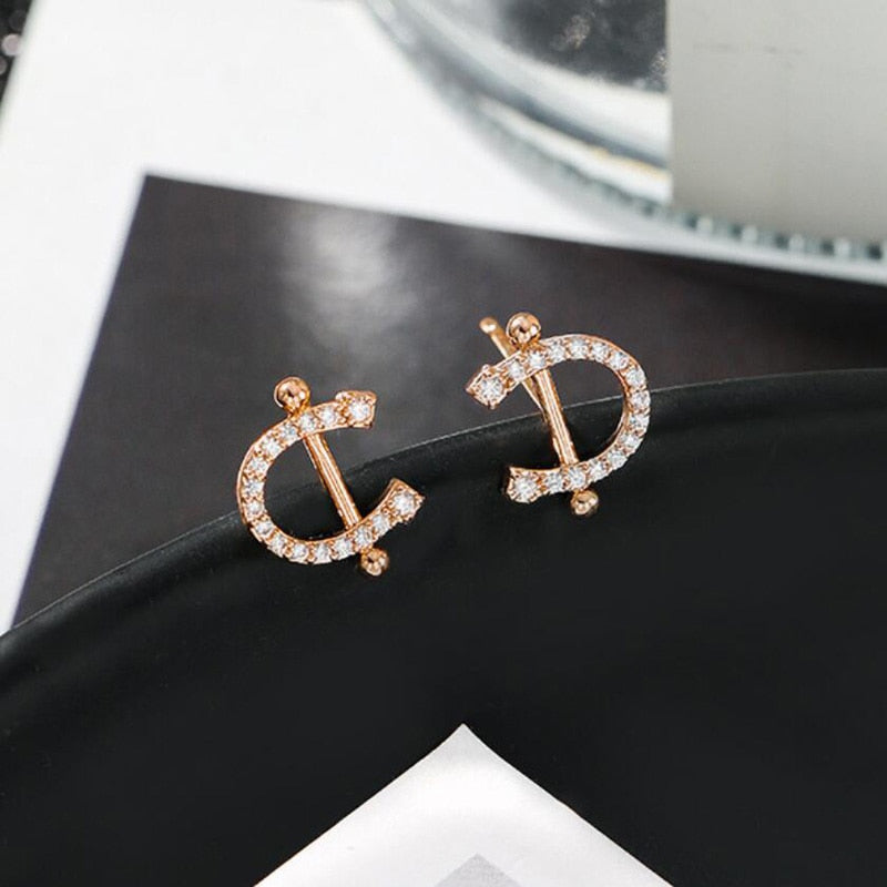 Elegant Horseshoe Necklace and Earrings